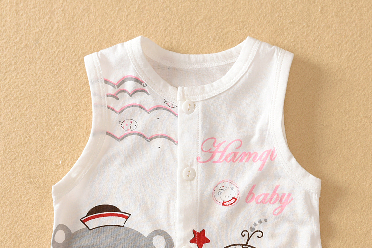 Mùa hè Hamiqi bé không xương vest onesies Hamiqi bé mỏng sợi tre quần áo không tay romper shop quan ao tre em dep
