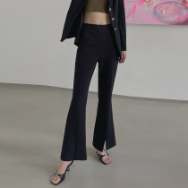 mytopbuyer BNPS skinny black chic split micro flared pants female small man high waist retro port flavor