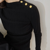 mytopbuyer design sense niche half high neck wool sweater women autumn winter base shirt soft waxy sweater