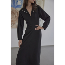 mytopbuyer BNPS temperament French black dress autumn and winter coat design sense annual meeting small black dress