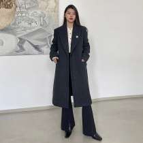 mytopbuyer BNPS dark gray advanced sense autumn winter coat wool woolen woolen coat women padded long