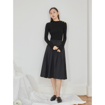 mytopbuyer autumn French vintage organ pleated skirt skirt autumn black high waisted umbrella crotch