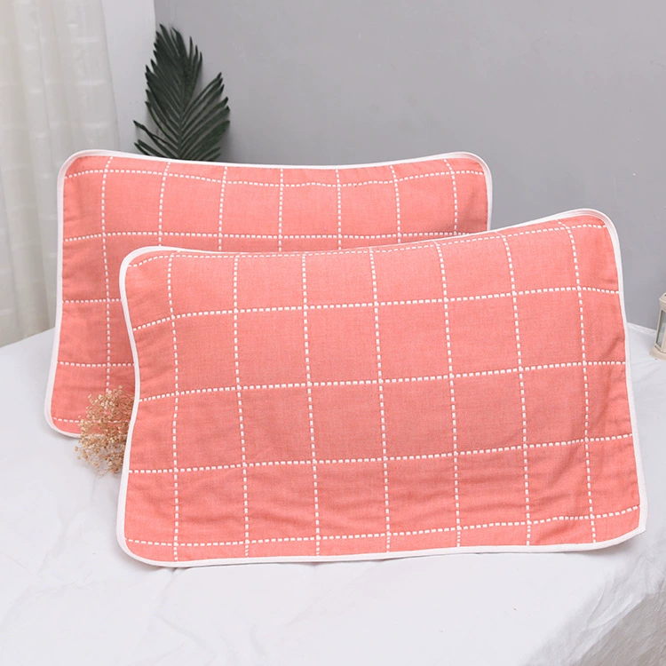 Hua sợi cotton đầy đủ 6 lớp gạc cho trẻ em khăn gối hoạt hình túi tươi và đáng yêu thoáng khí và nhanh khô, mềm mại và thoải mái - Khăn gối vỏ gối vuông