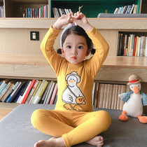 Childrens pajamas autumn clothes little girl autumn clothes long pants suit thin section long-sleeved air conditioning clothes boys and girls cotton home clothes