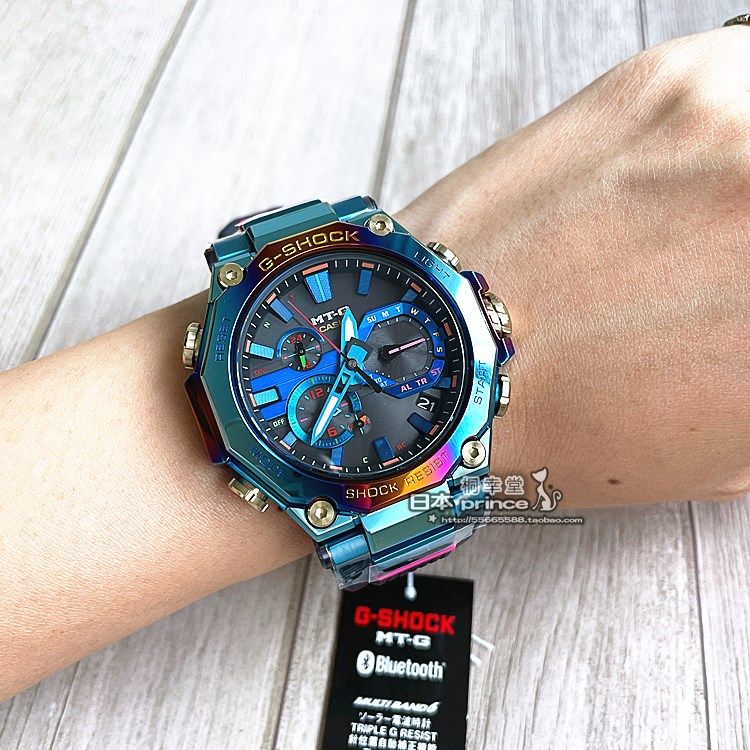 限量款卡西欧mtg凤凰色彩太阳能蓝牙电波男表mtg B00ph 2ajr