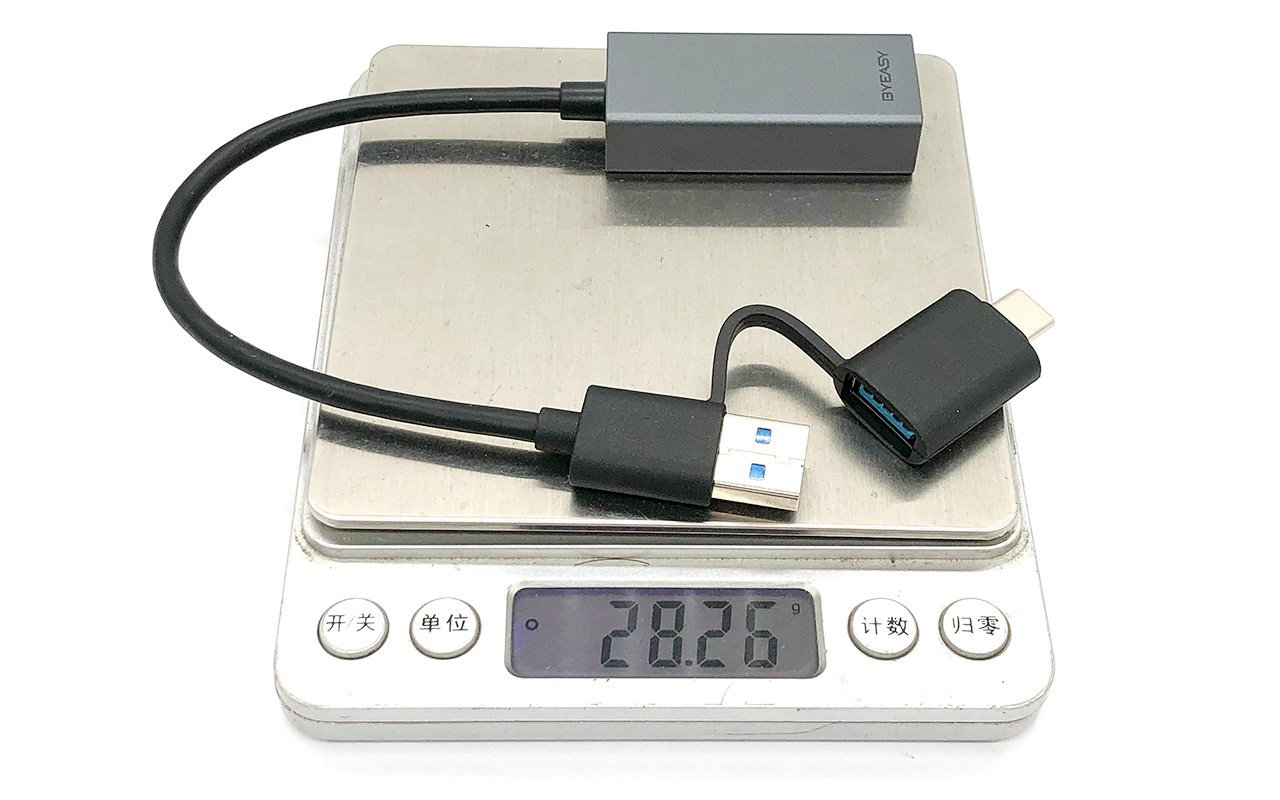 铝合金USB3.0千兆网卡type c有线1000M网卡口双插头RJ45 USB C 3.2 转RJ45 1000M 外置网口转换器 AX88179 USB 3.2 Gen1 to Gigabit Ethernet Adapter