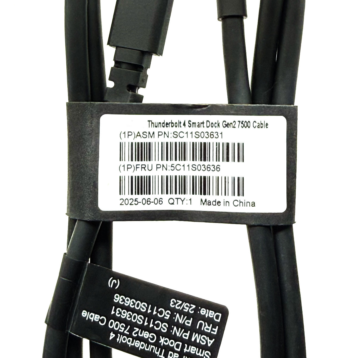 全新原装 ThinkPad Thunderbolt 4 Smart Dock Gen2 7500 Cable 雷电4数据线 PD3.1 快充线 FRU 5C11S03636 40G 240W兼容Macbook Pro iphone 16 17 pro max