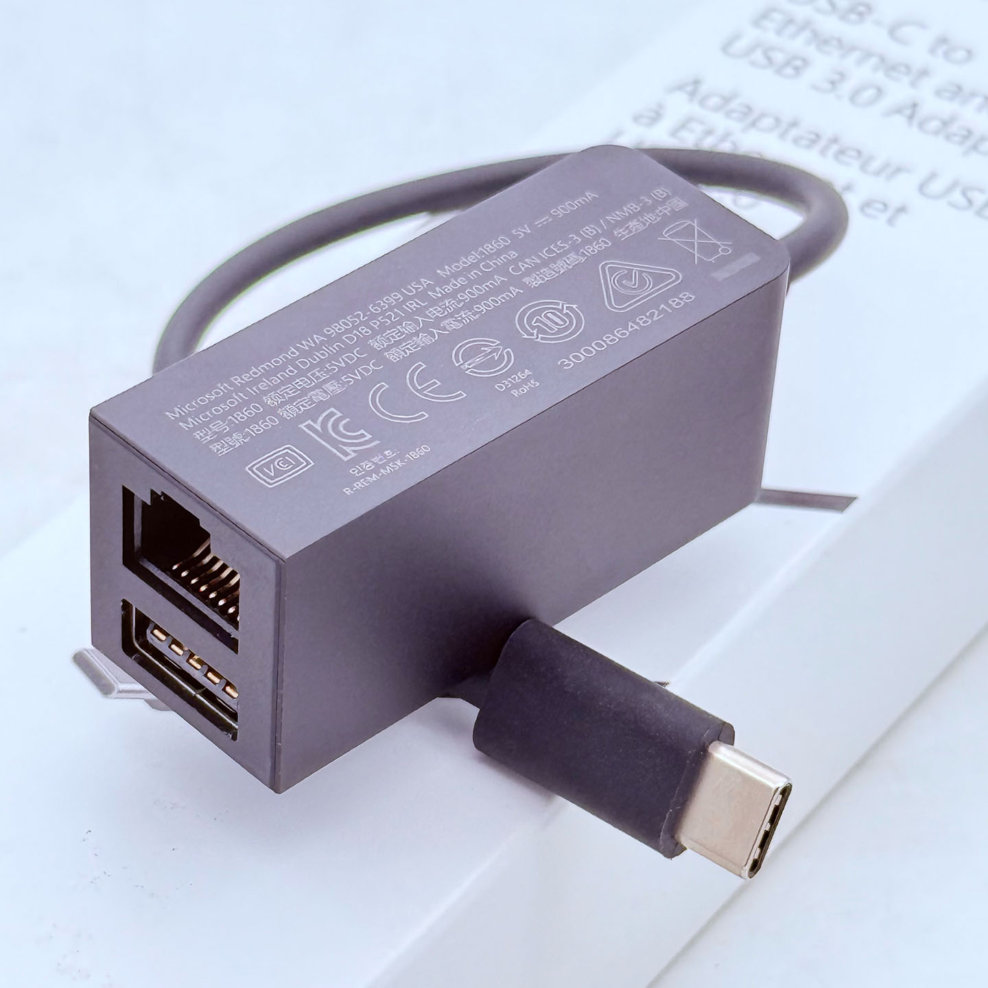 2025年9月新到货微软Microsoft Surface USB-C 转USB3.0端口 千M以太网适配器 USB-C TO USB 3.0 Ethernet Cable Adapters JWL-00006 1860