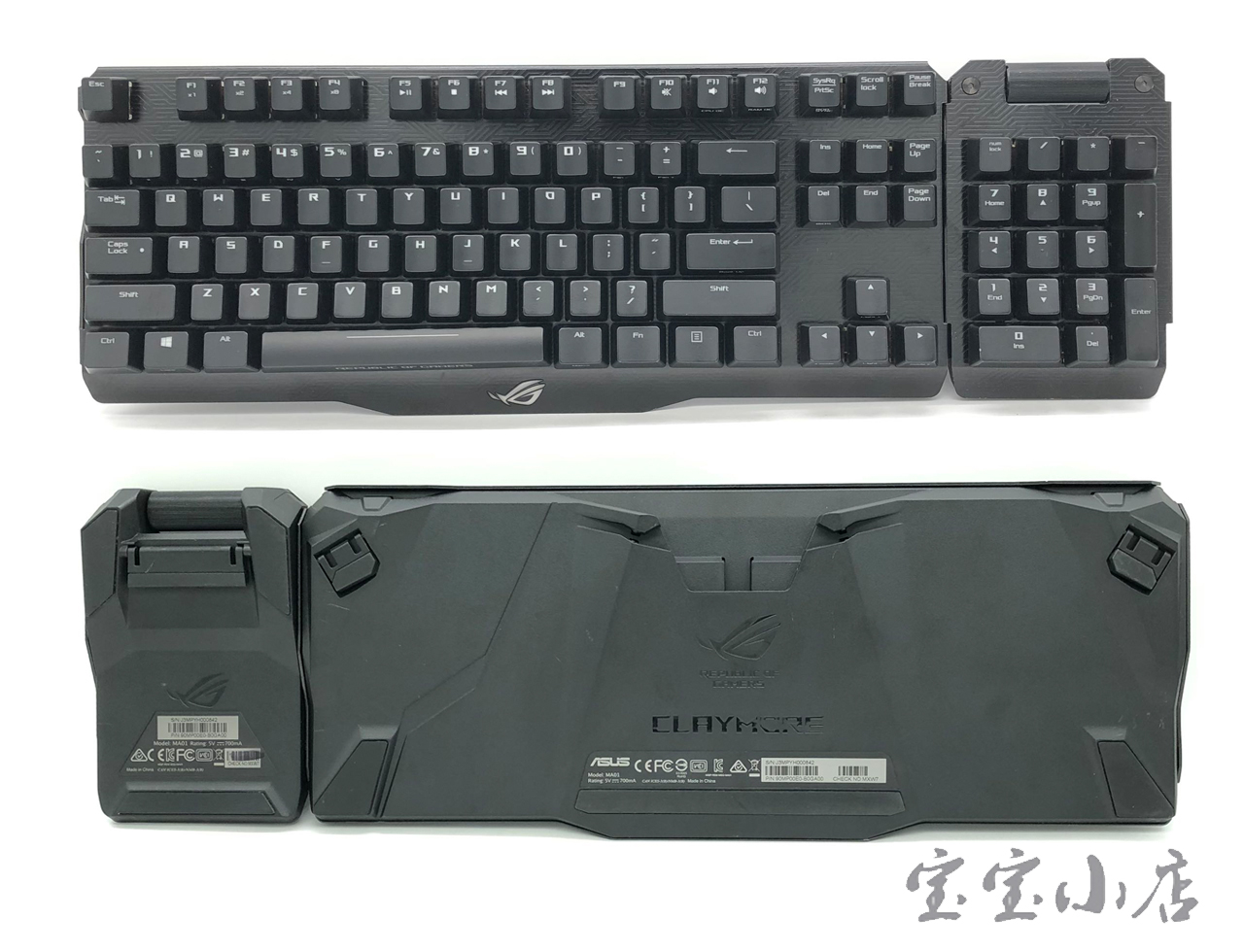 新到货Asus/华硕ROG Claymore Core玩家国度机械游戏分离式RGB电竞机械键盘