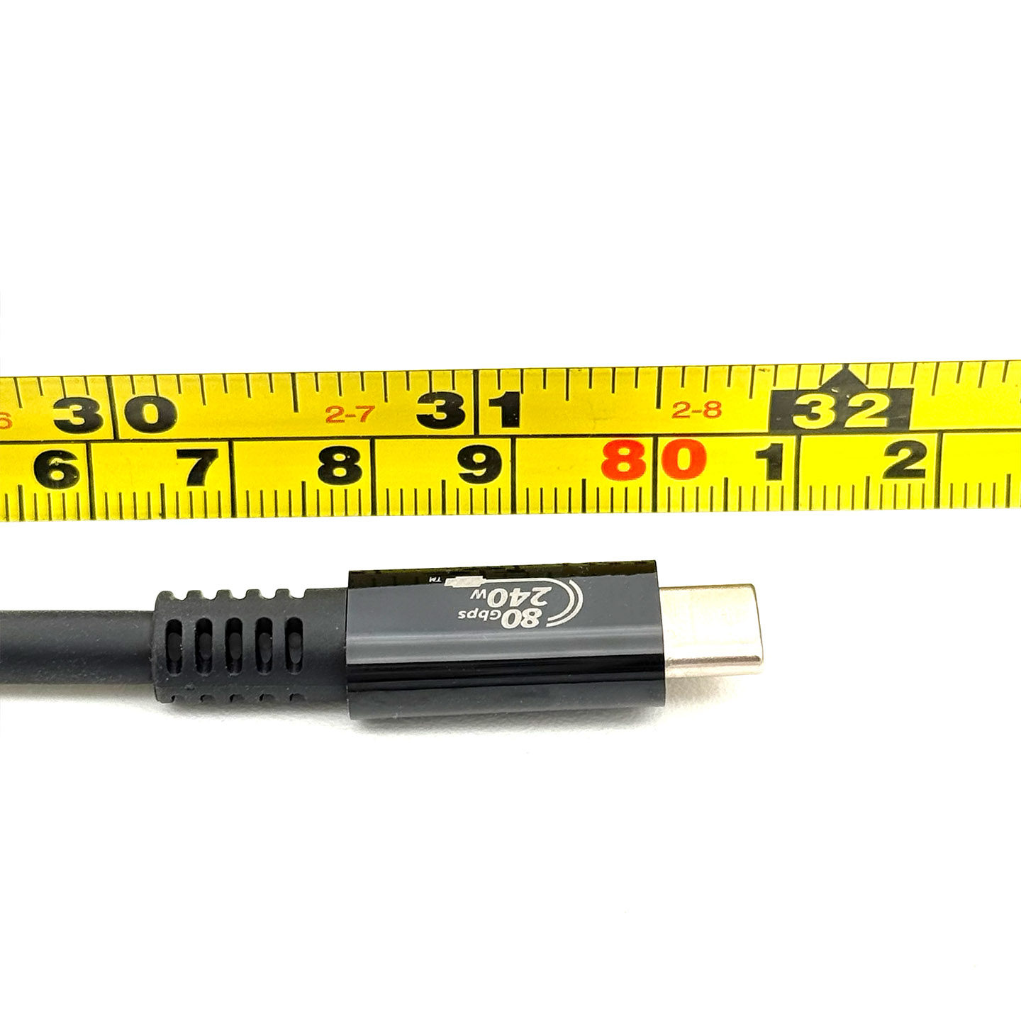 全新雷电 5数据线PD3.1 快充线 JEM USB 80Gbps 240W Type C to Type C Cable with EMark Black 0.8m TPE 适用MacBook 拓展坞 显卡坞 投屏显示器