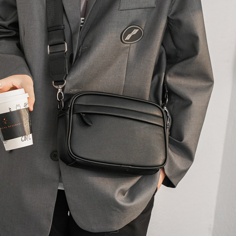 2020 Spring New Pu Leather Korean Style Single Shoulder Crossbody Small Chest Bag Trendy Design Manufacturer Men's Bag