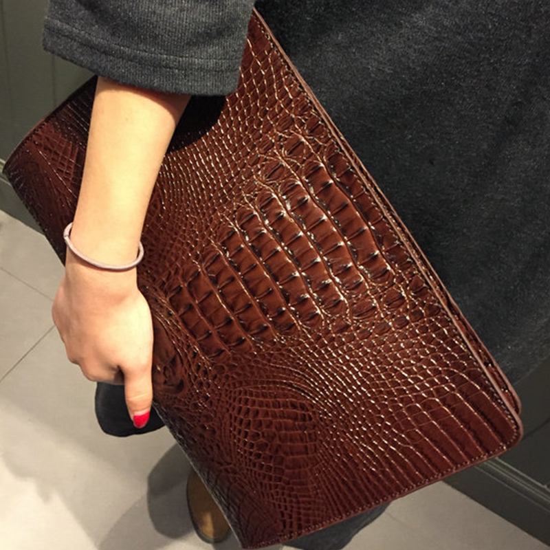 Women's Clutch Bag Europe and America 2022 New Women's Clutch Bag Crocodile Pattern Clutch Female Bag Envelope Dinner Bag