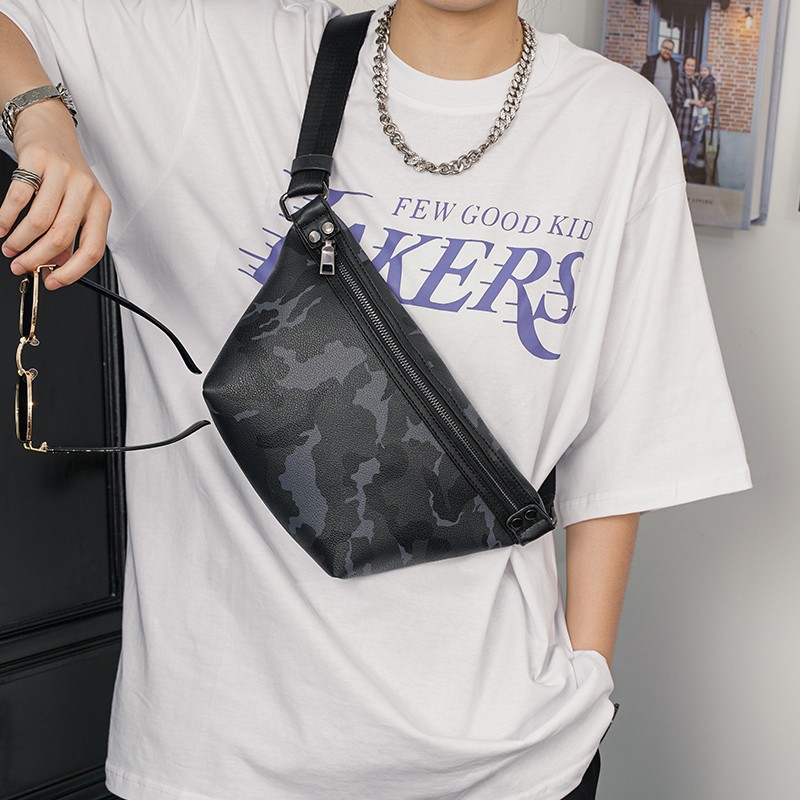 2023 Fashion Men's Bag Simple Cortical Personality Bridge Cross - Backpack Moving Bag Movement Bag