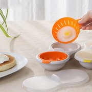 Ý tưởng từ khóa Double egg cook mini Sáng tạo bộ đồ ăn lò vi sóng hấp đặc biệt Bát trứng hấp hai lớp có nắp - Nồi trứng nồi lẩu mini chính hãng