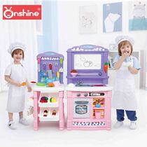 Children's large house simulation kitchen set plastic water boys and girls cooking stove North American toys