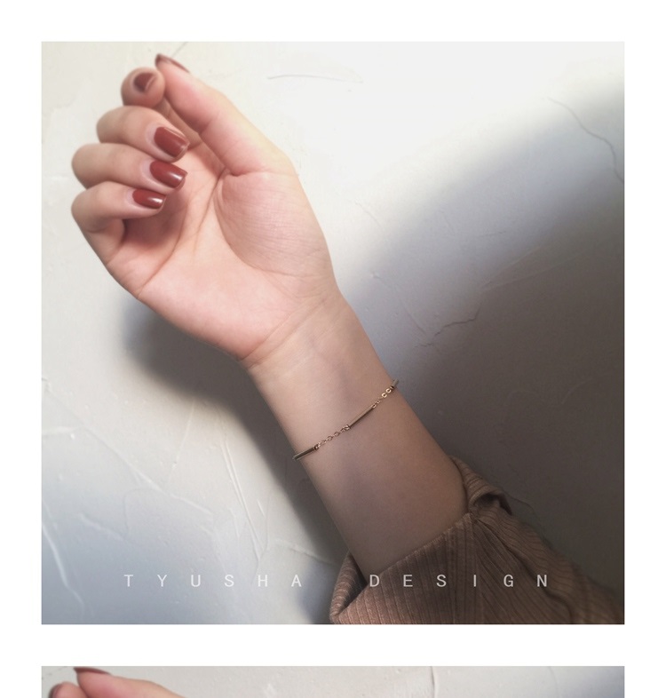 TYUSHA thẳng đến Hoa Kỳ nhập khẩu vòng đeo tay cá tính tối giản mạ vàng 14K vàng không phai không gây dị ứng vòng pandora