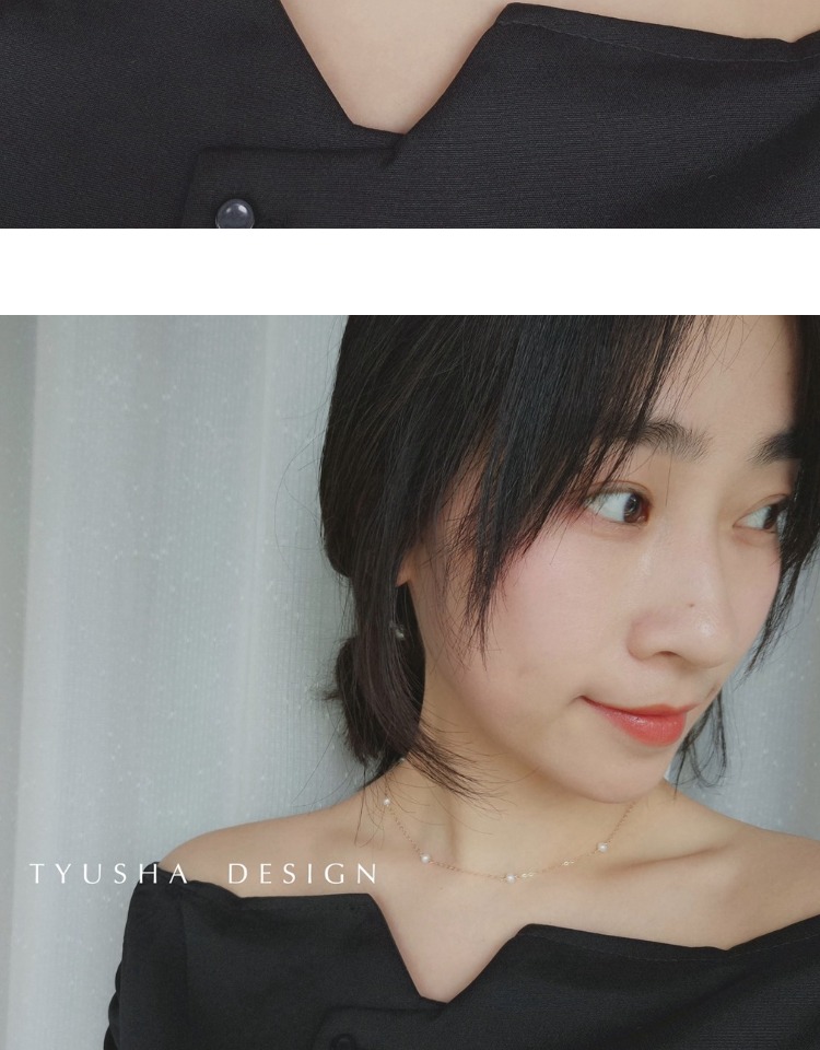 TYUSHA Ngọc trai nước ngọt tự nhiên cổ điển Nhập khẩu Vòng cổ vàng 14k Chuỗi xương đòn Vòng cổ Vòng chân - Vòng chân lắc chân nữ bạch kim