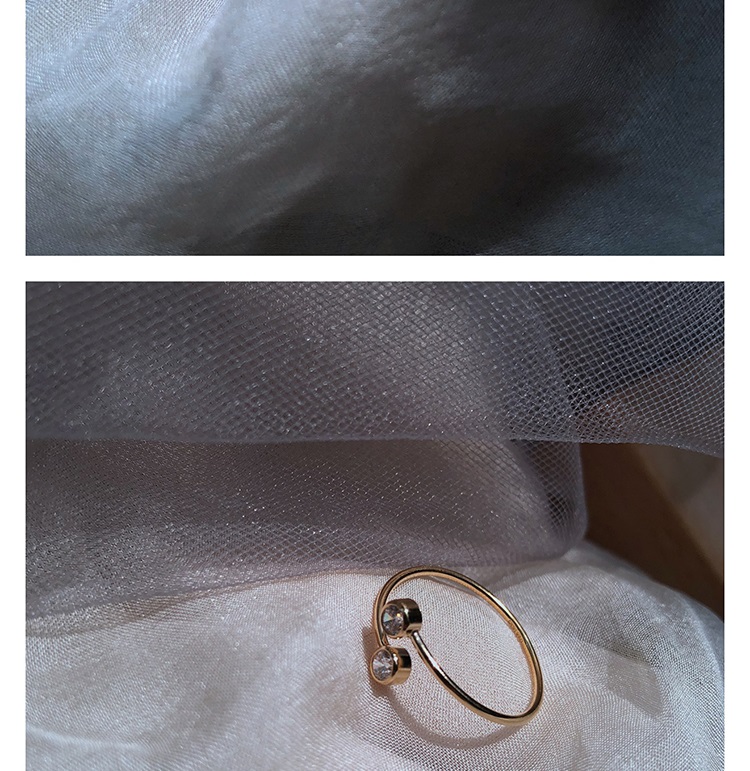 Mô hình tính khí tối giản TYUSHA Hoa Kỳ nhập khẩu nhẫn vàng 14K zircon mở vòng điều chỉnh tính cách nhẫn vàng 18k