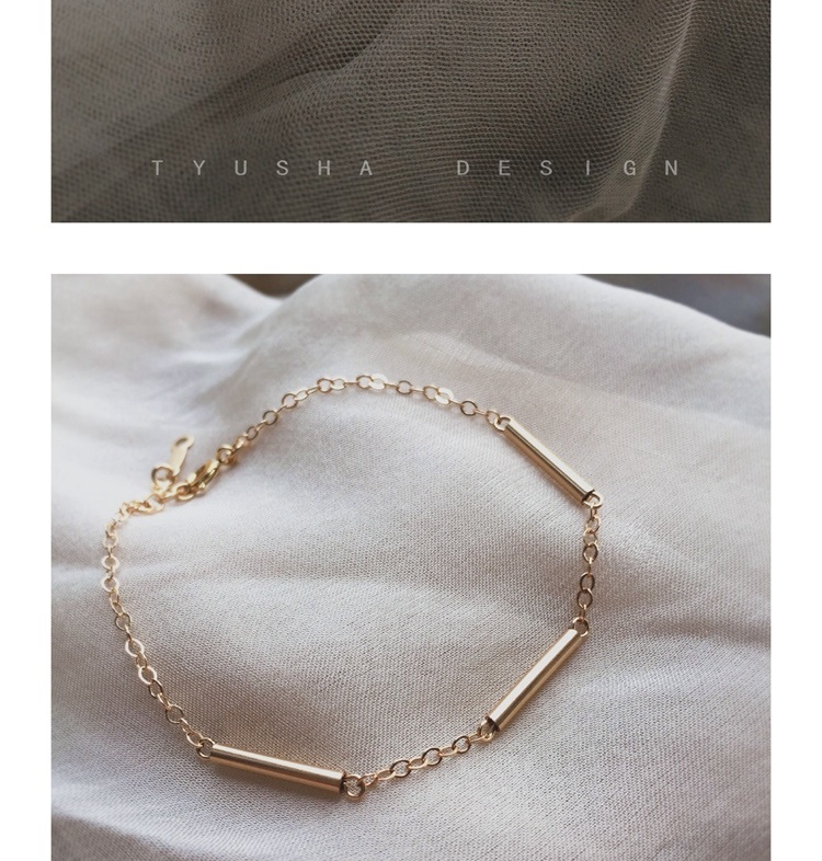 TYUSHA thẳng đến Hoa Kỳ nhập khẩu vòng đeo tay cá tính tối giản mạ vàng 14K vàng không phai không gây dị ứng vòng pandora