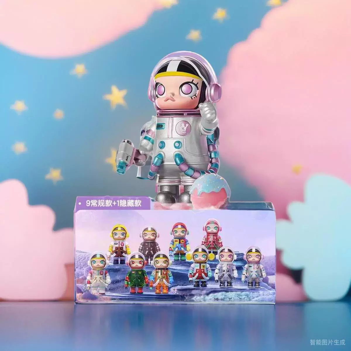 Bubble Mate Met MEGA Collection Series 100% Space Molly Jasmine Second Generation Blind Box Handle Girl Girls