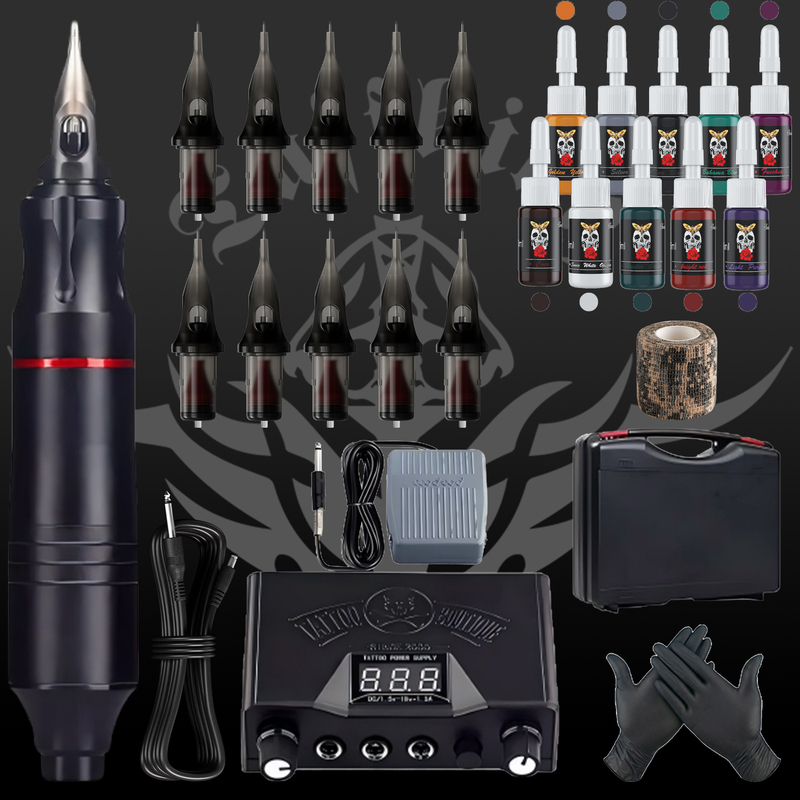 Tuffking Tattoo Pen Set Professional Motor Machine Beginner Tattoo All-In-One Machine Tattoo Tools Easy to Use and Long-Lasting