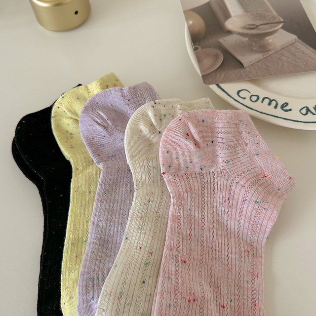 Nut Mommy Soft and Glutinous Mesh Socks Women's Socks Summer Thin Idea Yarn Japanese Sweet Hollow Boat Socks