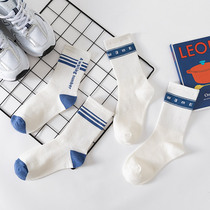 Nuts mommy socks female ins tide blue sports wind midsocks spring and autumn Korea autumn and winter students stockings