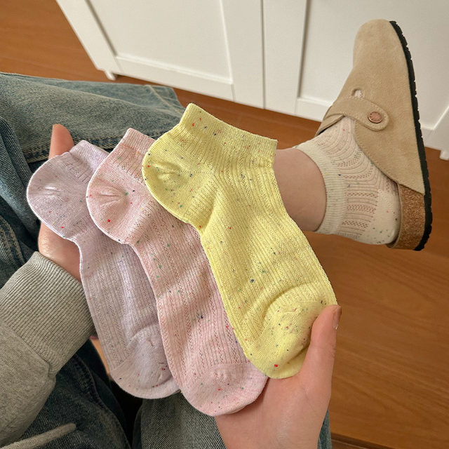 Nut Mommy Soft and Glutinous Mesh Socks Women's Socks Summer Thin Idea Yarn Japanese Sweet Hollow Boat Socks