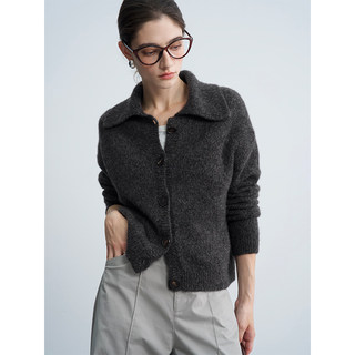 Anna Kengen Nan Gang's Autumn White Factory Silk Cashmere Floral Yarn Lapel Vintage Loose Cardigan Old Money Style 355g