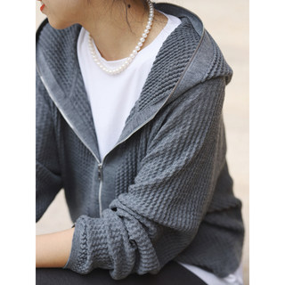 Anna Kengen, Smiling Like the Spring Breeze, German Yangzi Super120 Wool Hooded Double-Zip Loose Cardigan 300g