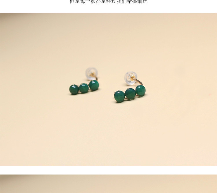 Серьги 天然绿玛瑙耳针女半宝石耳饰原创设计耳坠高级感耳炼 炼 𫔀耳炼 炼 𫔀水晶耳环