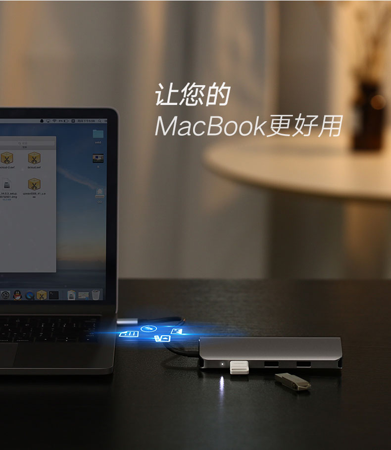 Green Link Type-c docking trạm usb adaptor Apple laptop MacBook pro convert PD phí - USB Aaccessories quạt usb để bàn