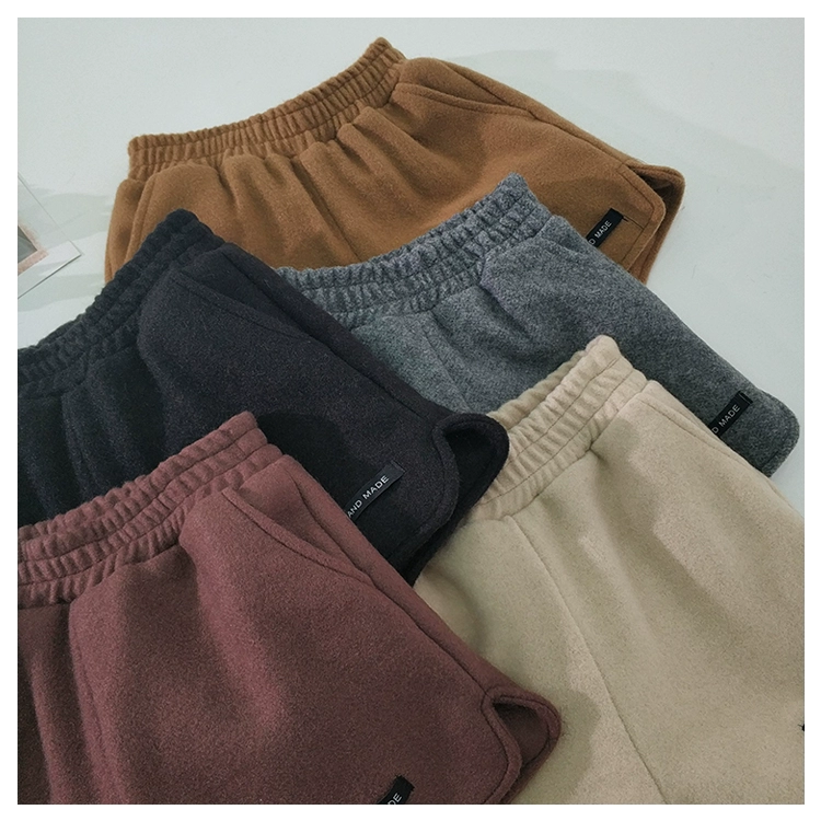 Phiên bản Hàn Quốc của quần short cạp cao nữ mùa thu đông 2018 mới giản dị quần lửng mỏng bên ngoài mặc quần ống rộng ống rộng