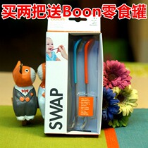  Spot American trendy brand Boon new soft and hard dual-use spoon double-headed spoon spoon baby tableware can be disassembled
