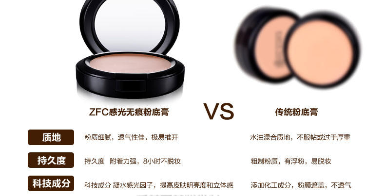 Kem nền che khuyết điểm ZFC Kem nền trị mụn tàn nhang In ấn Kem nền Kem nền giữ ẩm chuyên nghiệp phấn nước missha trắng