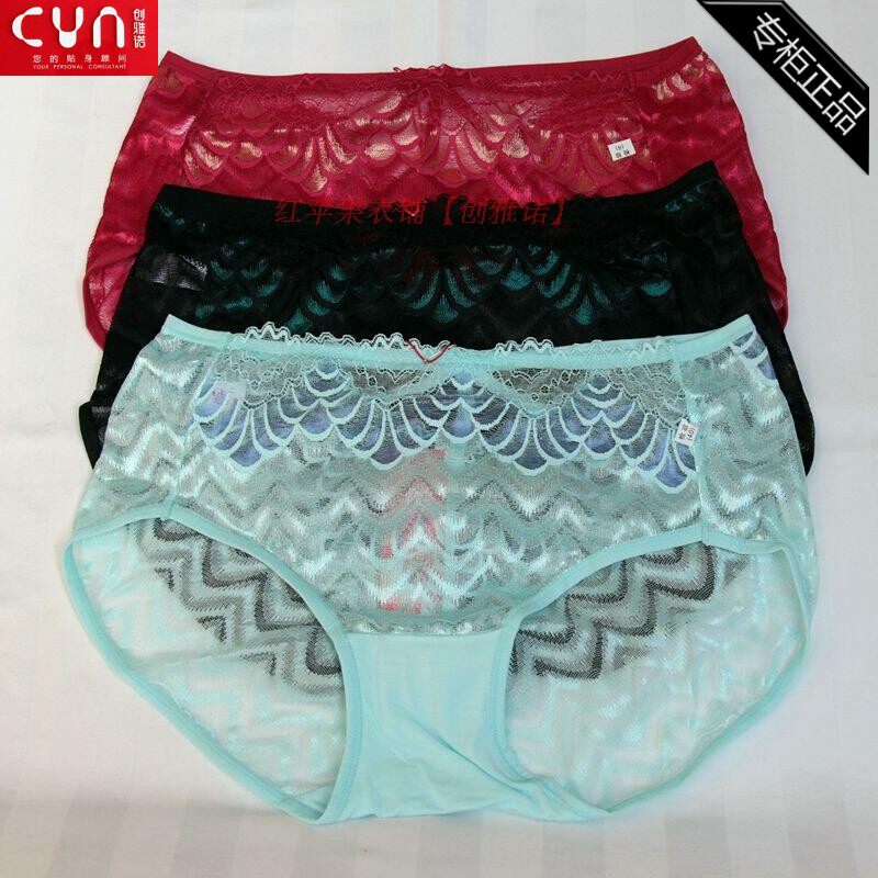 2 price startups Yano 66001 Ms nylon elastic mesh small four-corner pants Sexy transparent mid-waist female underpants