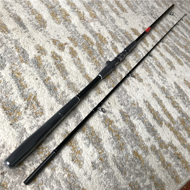 Pure carbon 2.4m 80 boat fishing rod XH tung grass area playing black Leiqiang pole gun straight shank clearance style
