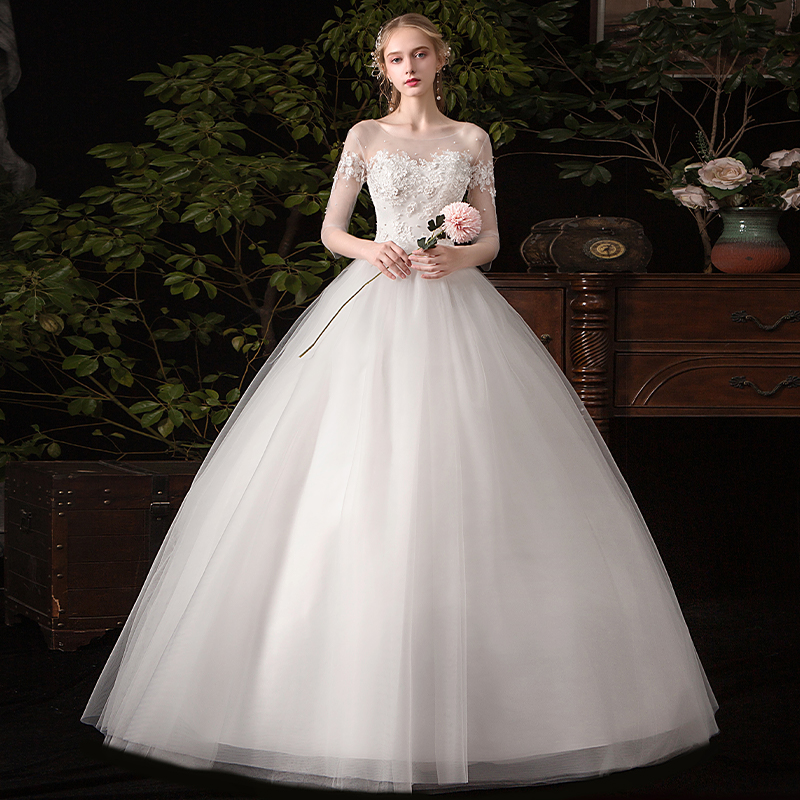 Light wedding dress 2021 new bride forest is thin super immortal dreams and simple, simple out of the gauze French wedding girl Light wedding dress 2021 new bride forest is thin super immortal dreams and simple, simple out of the gauze French wedding girl