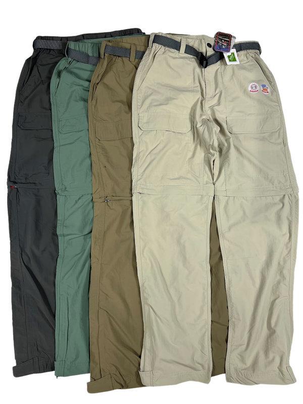 European and American Style Men's Outdoor Spring and Summer Cargo Pants, Windproof, Waterproof, Sun-Protective, Detachable Shorts, Quick-Drying, Straight-Leg Casual Pants