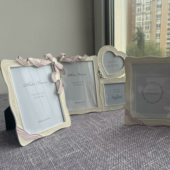 In Stock Japanese Afternoon Tea Exquisite Pink Bow Ribbon Themed Photo Frame Decoration