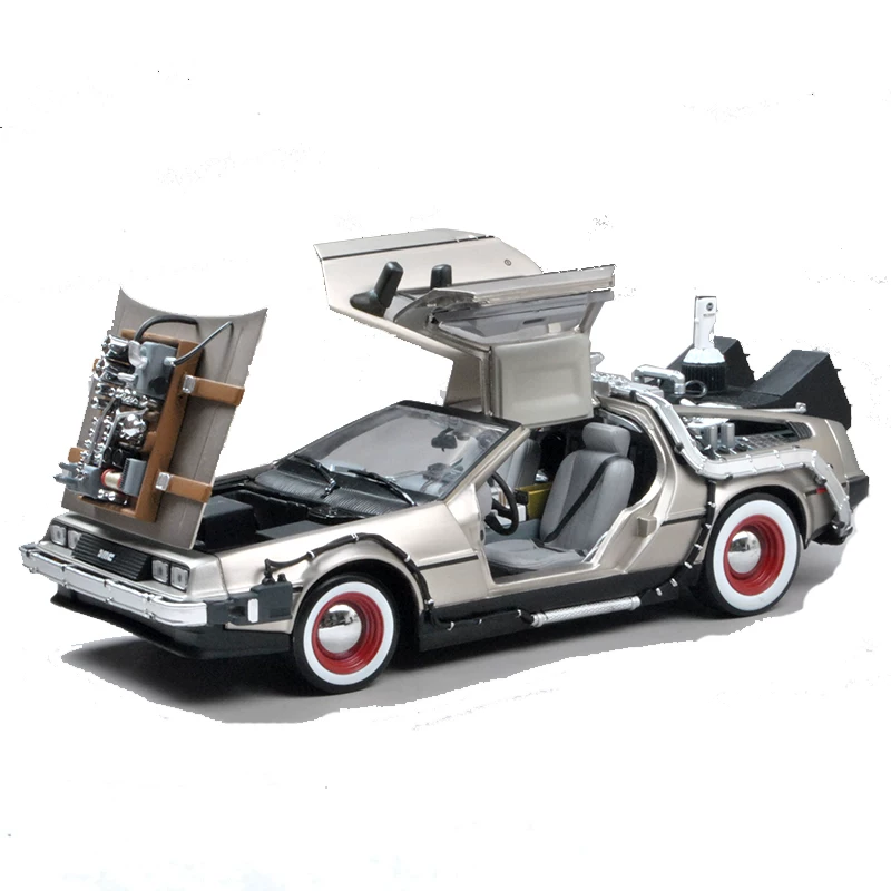 Солнечная звезда 1:18 модель времени DeLorean из фильма Назад в будущее DMC-12 сплавная имитационная модель автомобиля