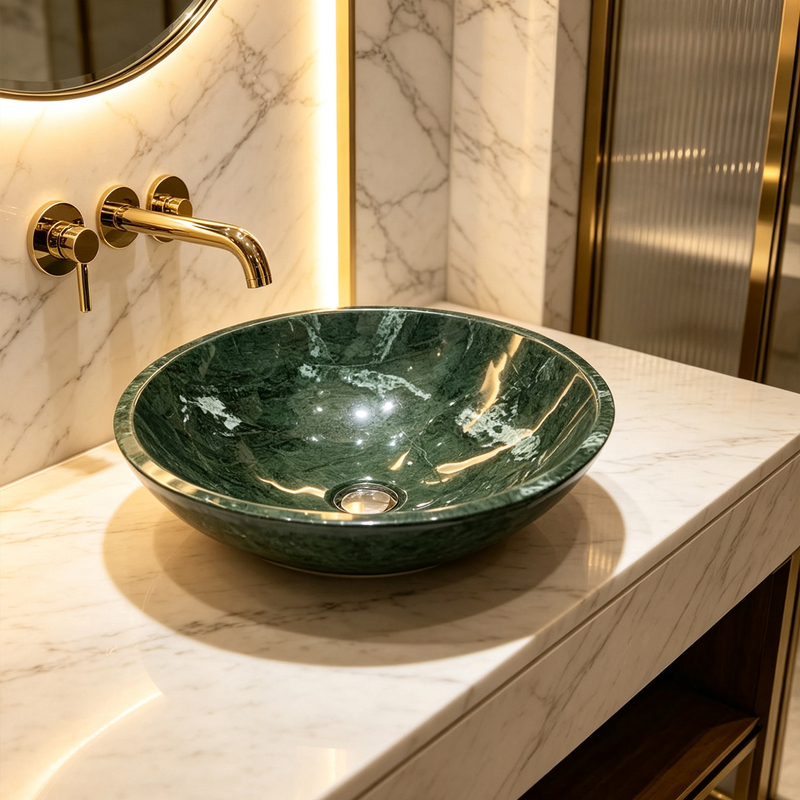 Indian Green Shangri-La Cloud Green Jadeite Green Burmese Green British Green Art Washbasin Home Bathroom Round Basin