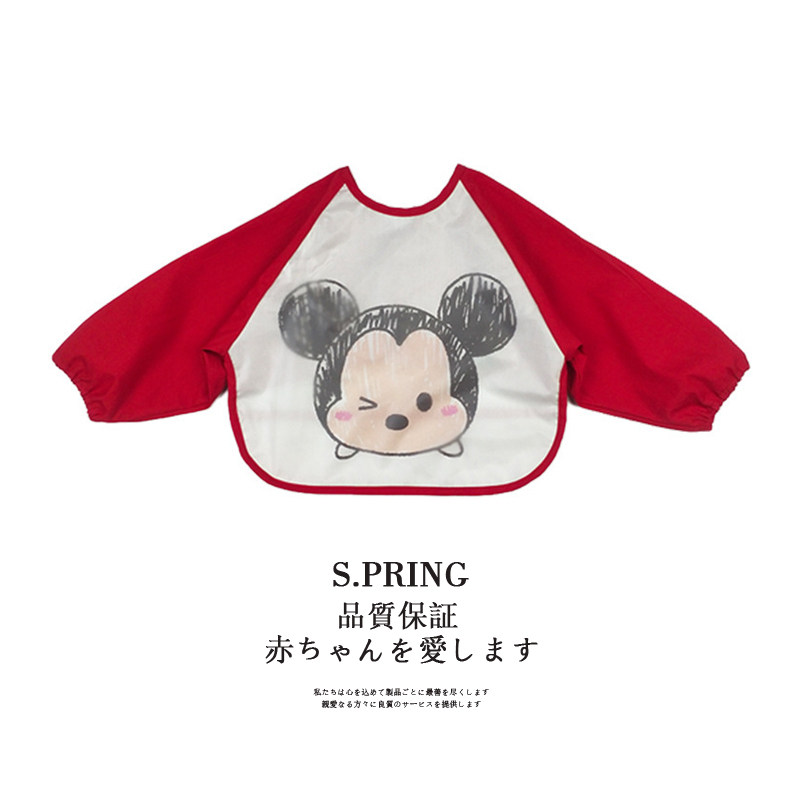 Exit Day Single Hood Coat Long Sleeve Anti-Dress Baby Eating Dress Apron Pure Cotton Kid Bib Hood Baby Apron