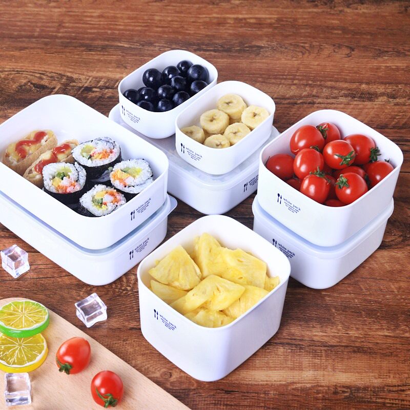 Japan Imports Nakaya Can Microwave Boxed Lunch Box Rice Fridge Fruit Intake Refreshing Box Food Grade Plastic