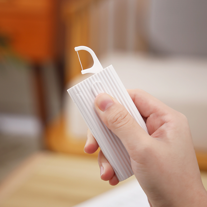 Japan floss box automatically pops up plastic tooth stick scaling box container tube convenient small arm with mini