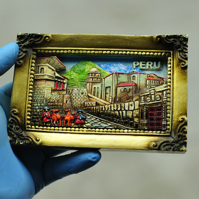 Biding Hall World Travel Souvenir Brigades Back Resin Creative refrigerators Solitary Products South America Peru Big Oil Painting