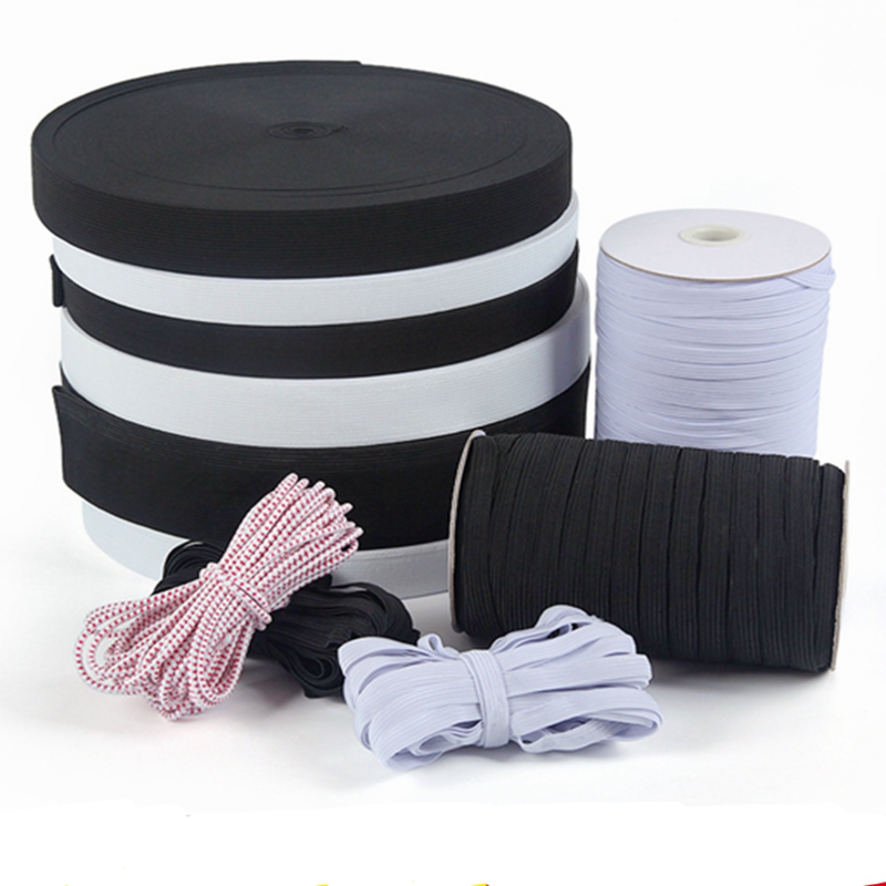 Thickened Tightness Bandwidth Slim Flat Pants Children Home Black White Pants Waist Elastic Band Oak Band Elastic Rope Accessories