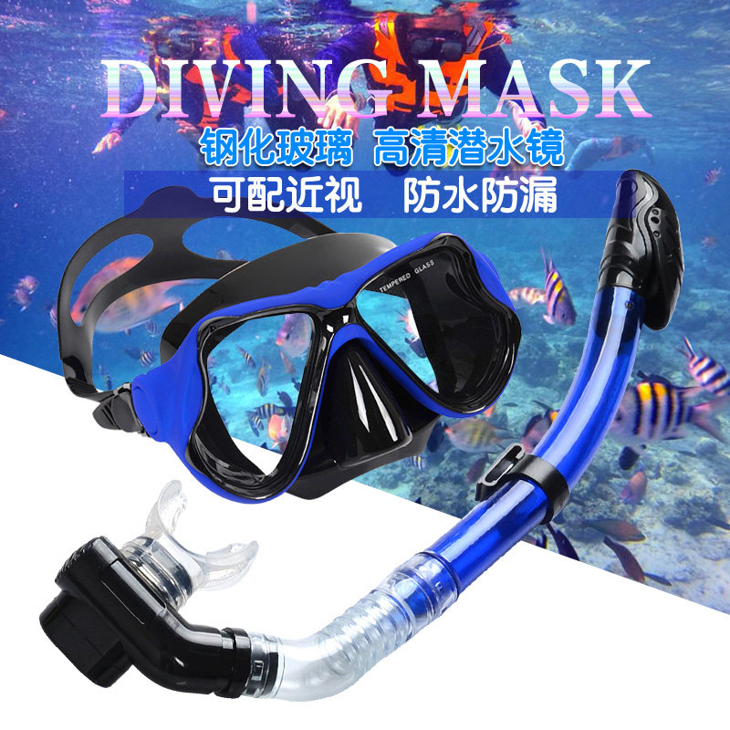 Adult Diving Mirror Myopia mask equipped suit snorkeling dippel waterproof full dry half dry type Straw Swimming Goggles