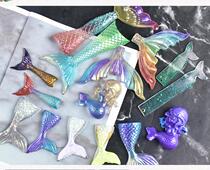  Mermaid silicone mold Handmade DIY epoxy mold Small fishtail fondant table bracket mold