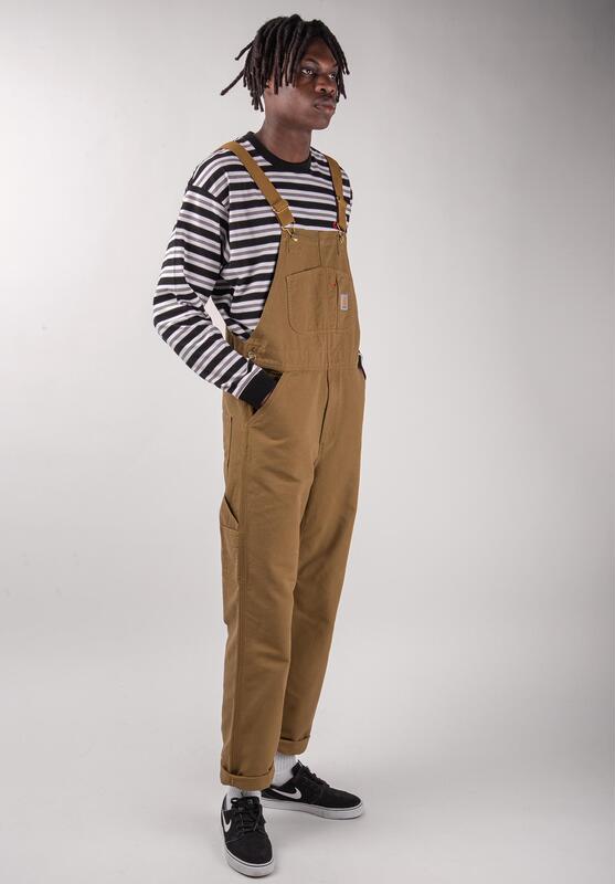 Chenghao Carhartt Wip Bib Overall Classic Brown Overalls Made of Organic Cotton with a Washed Vintage Look Chenghao Carhartt Wip Bib Overall Classic Brown Overalls Made of Organic Cotton with a Washed Vintage Look